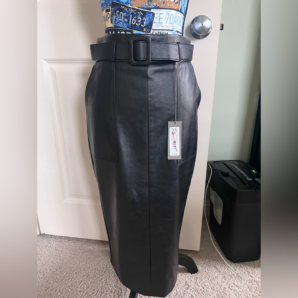 Faux Leather Skirt NY&Co Eva Mendes